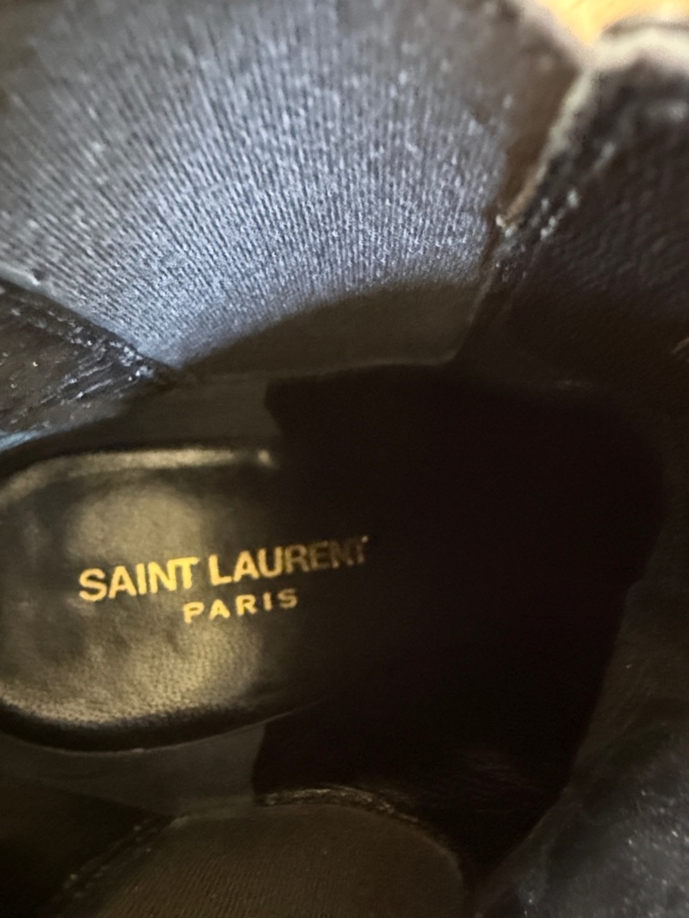 Saint Laurent Black Leather Chelsea Block Heel Ankle Boots - Picture 2 of 4